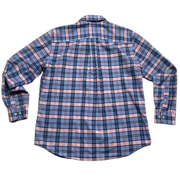St. John’s Bay Comfort Stretch Easy Care Pink Blue Plaid Button Down Shirt L - Picture 2 of 7